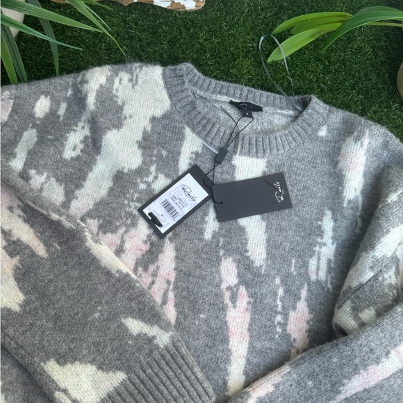 RAILS Virgo Grey Tie Dye Cashmere Pullover Crewneck Sweater size Small S New - Picture 5 of 8